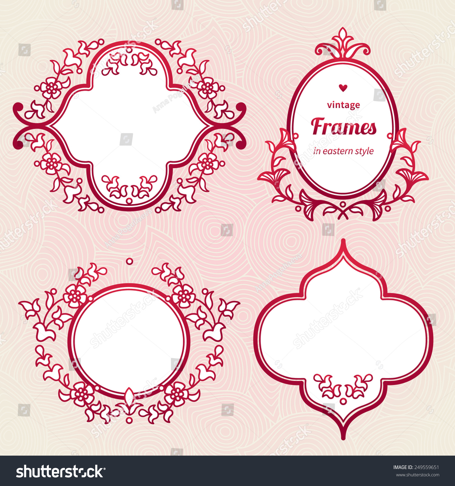 Filigree Vector Frames Eastern Style Ornate Stock Vector Royalty Free