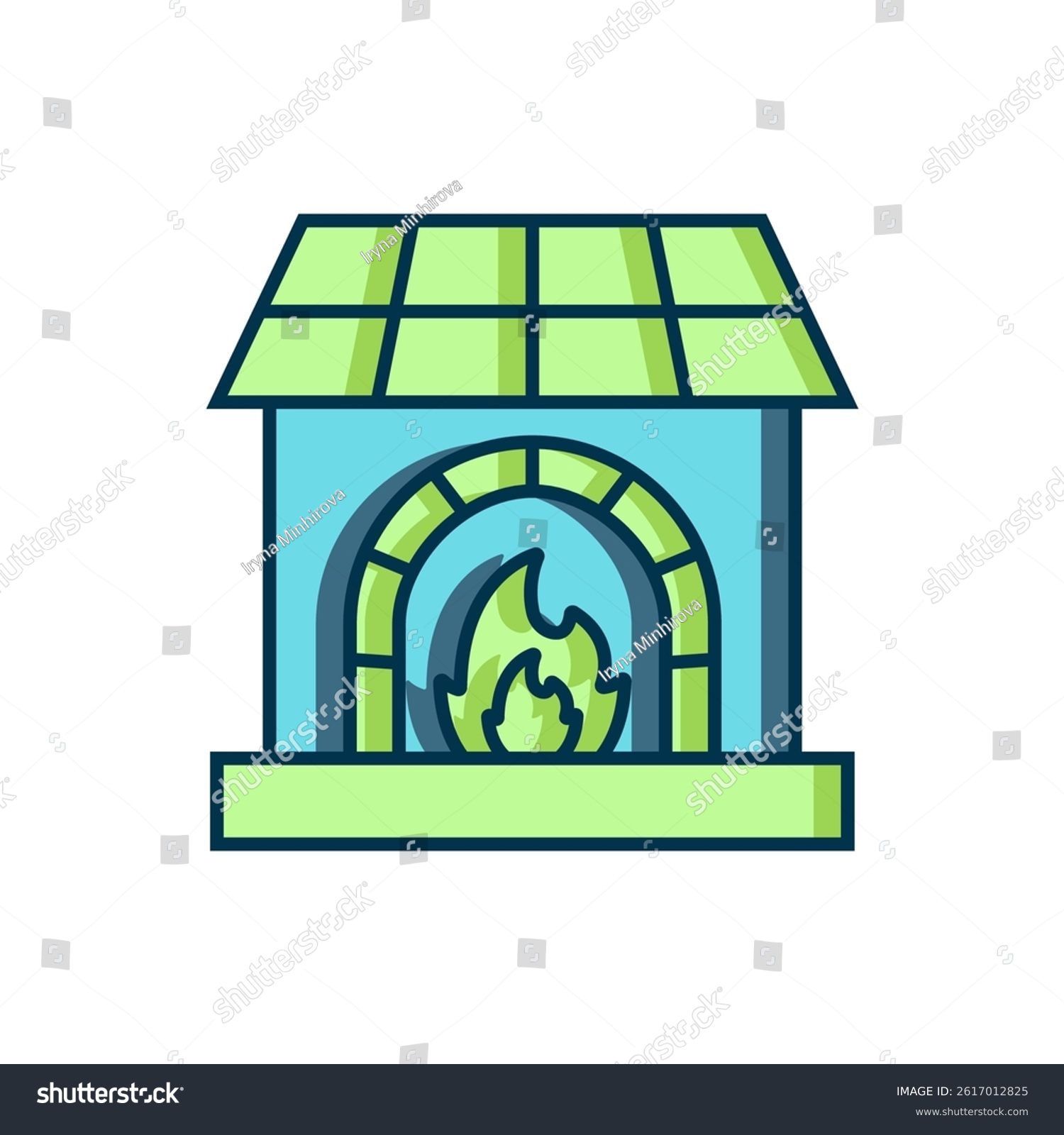 recommend clip art: Filled outline Blacksmith oven icon isolated on white background. Flat filled outline style with shadow. Vector