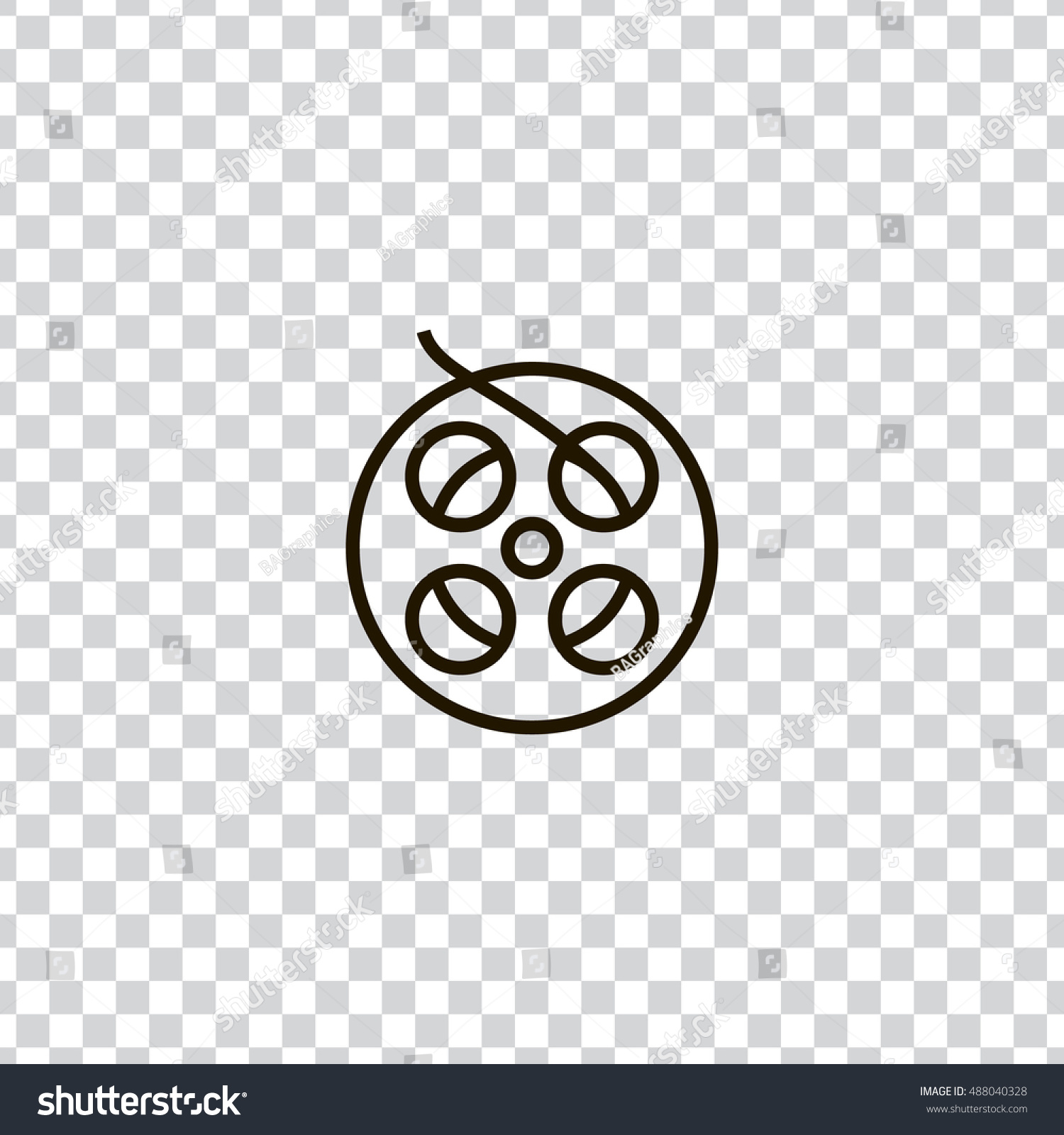 SVG of Film reel icon vector, clip art. Also useful as logo, web UI element, symbol, graphic image, transparent silhouette and illustration. Compatible with ai, cdr, jpg, png, svg, pdf, ico and eps formats. svg