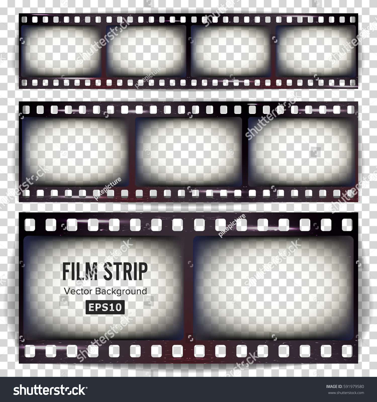 Download Film Strip Vector Set Realistic Frame Stock Vector ...