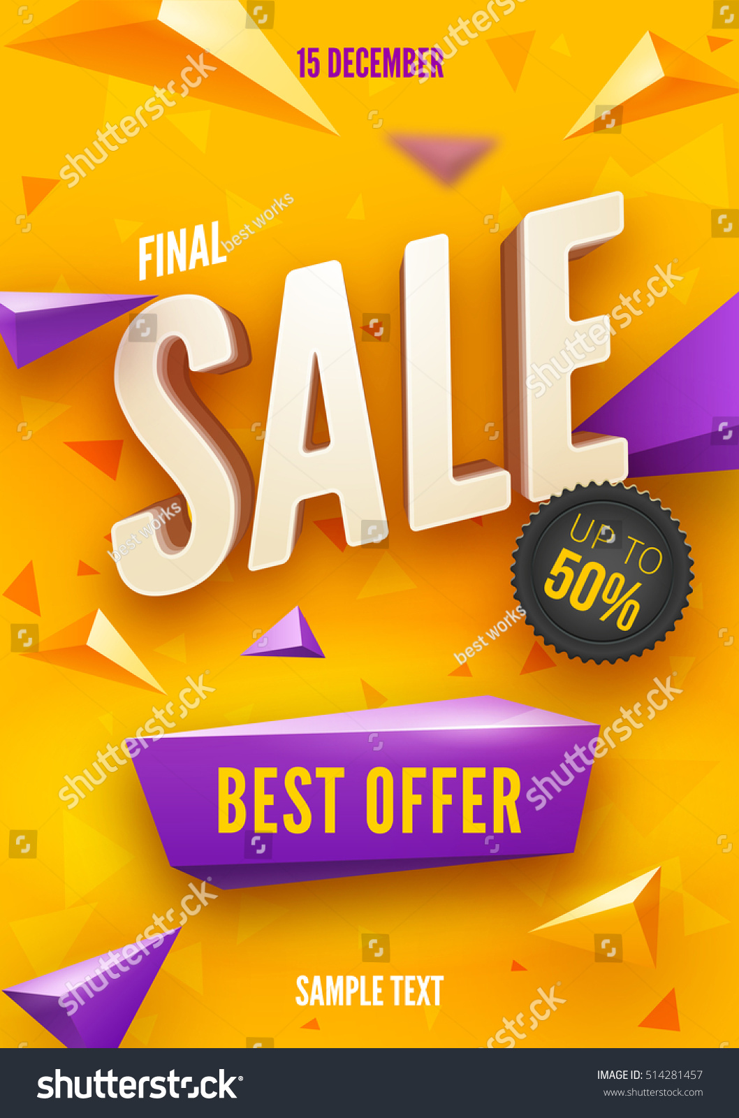 Final Sale Poster Flyer Design 3d Stock Vector Royalty Free 514281457