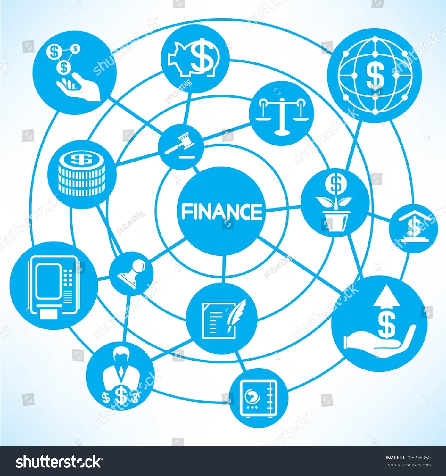 Financial Investment Concept Info Graphic Network Stock Vector (Royalty ...