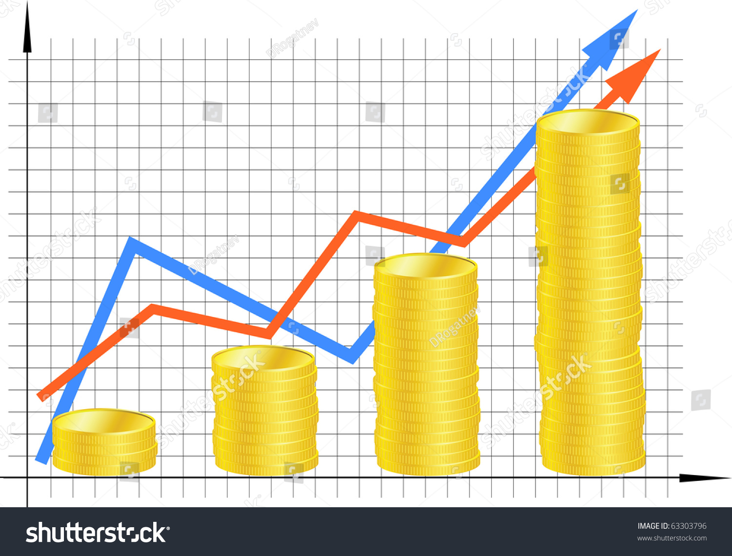 Financial Graph Coins Vector Stock Vector 63303796 - Shutterstock
