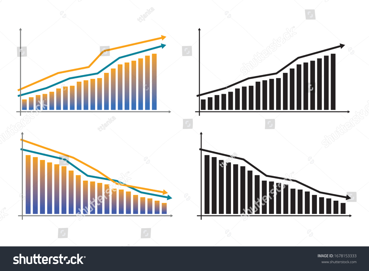 Financial Growth Chart Trend Line Graph Stock Vector (Royalty Free ...