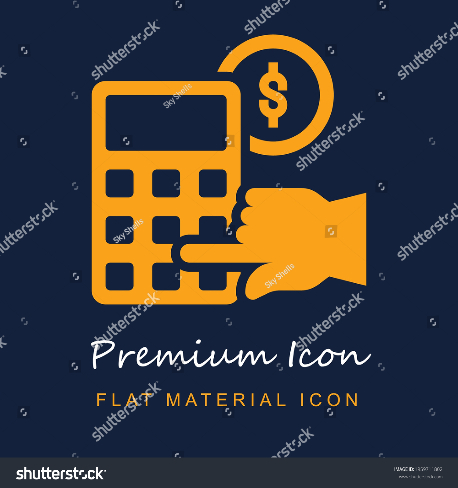 SVG of Financial premium material ui ux isolated vector icon in navy blue and orange colors svg