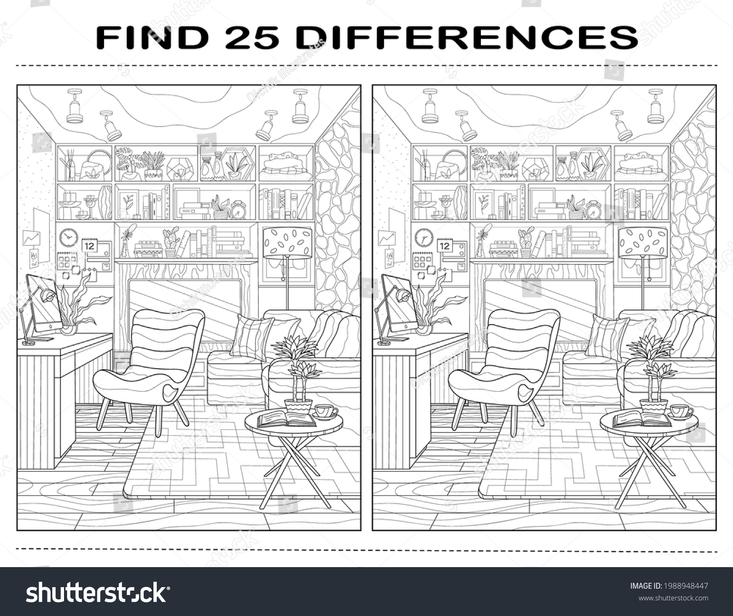 find-differences-find-25-differences-adults-stock-vector-royalty-free