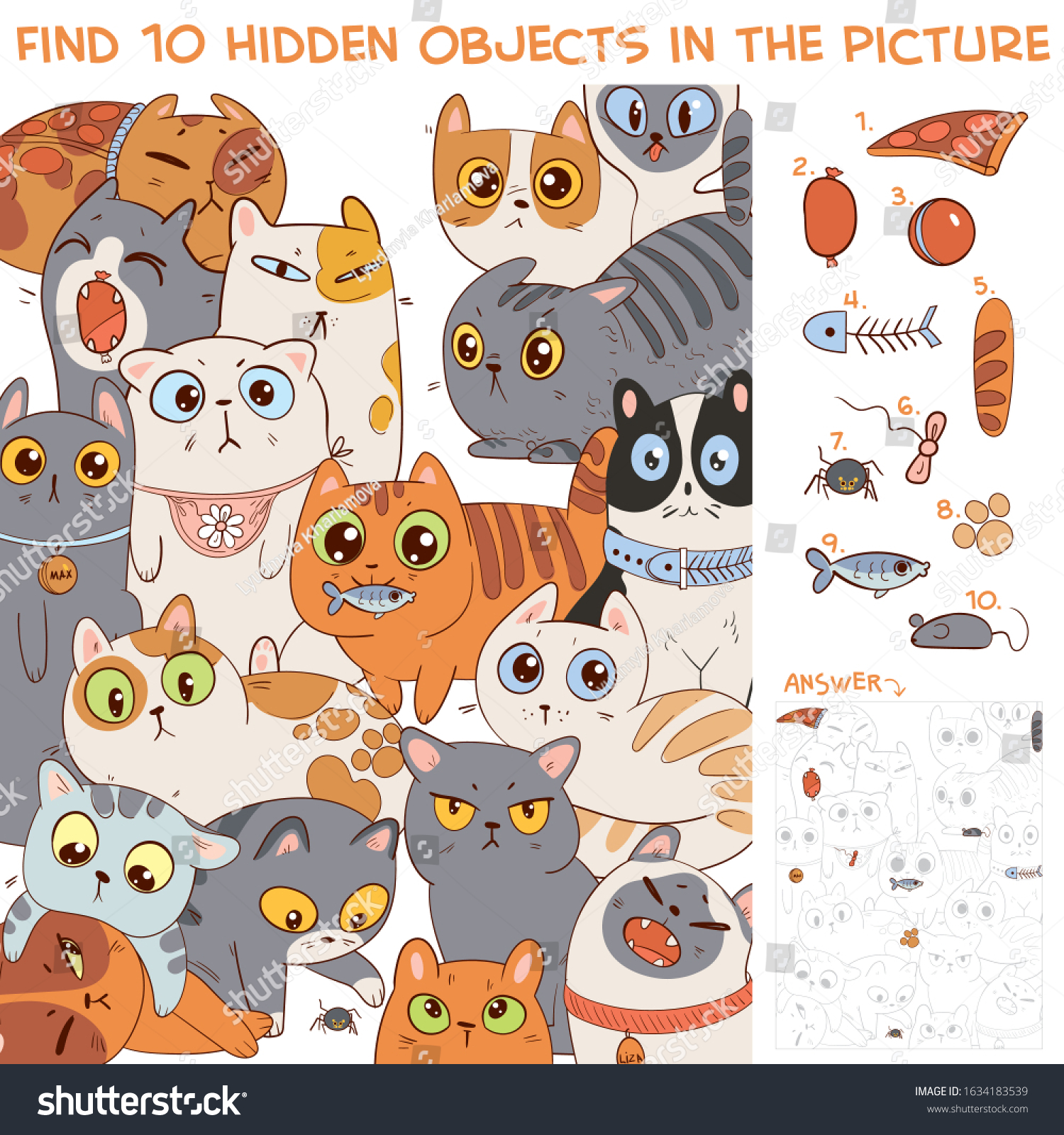 find-10-hidden-objects-picture-group-stock-vector-royalty-free