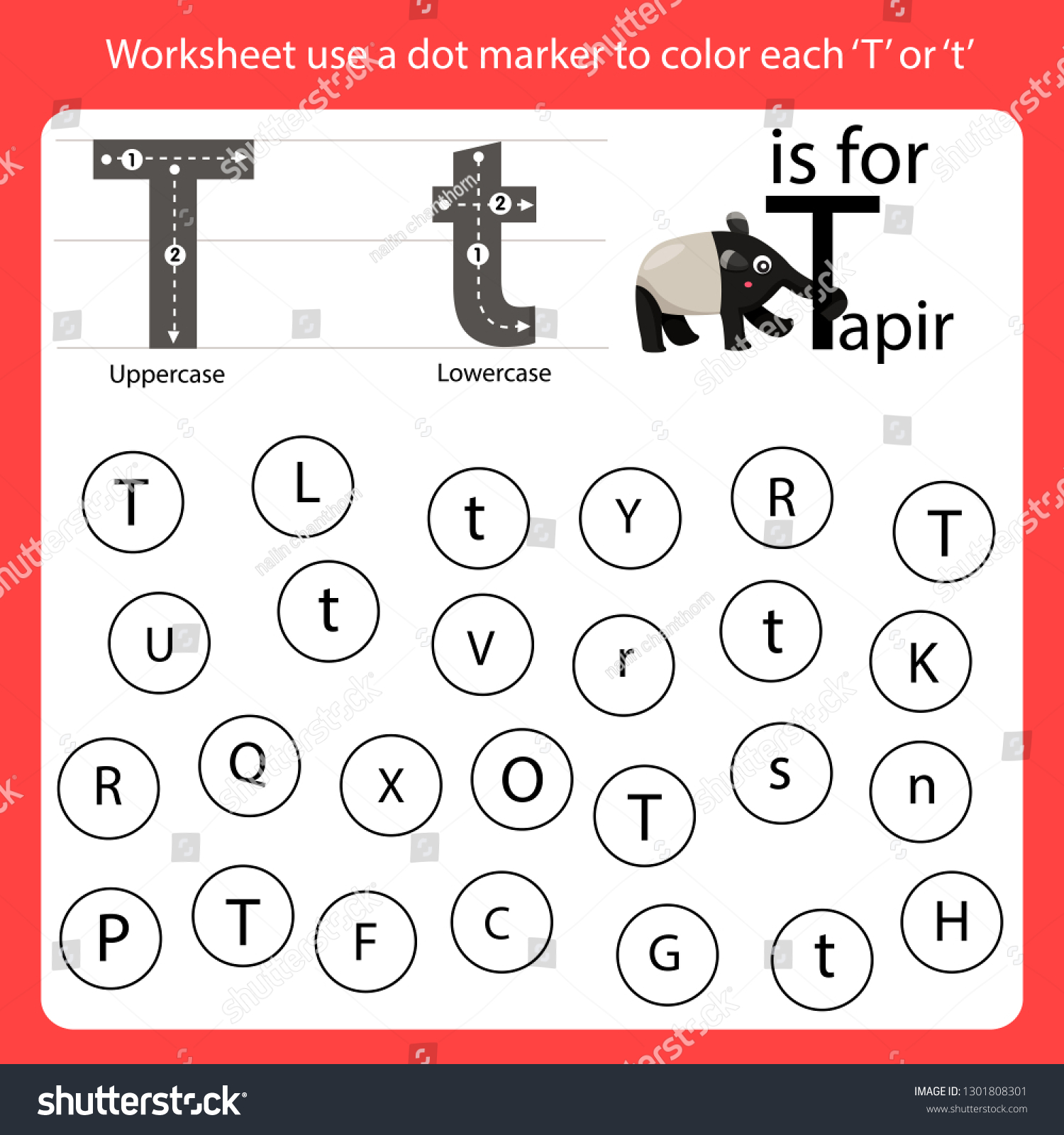 Find Letter Worksheet Use Dot Marker: เวกเตอร์สต็อก (ปลอดค่าลิขสิทธิ์ ...