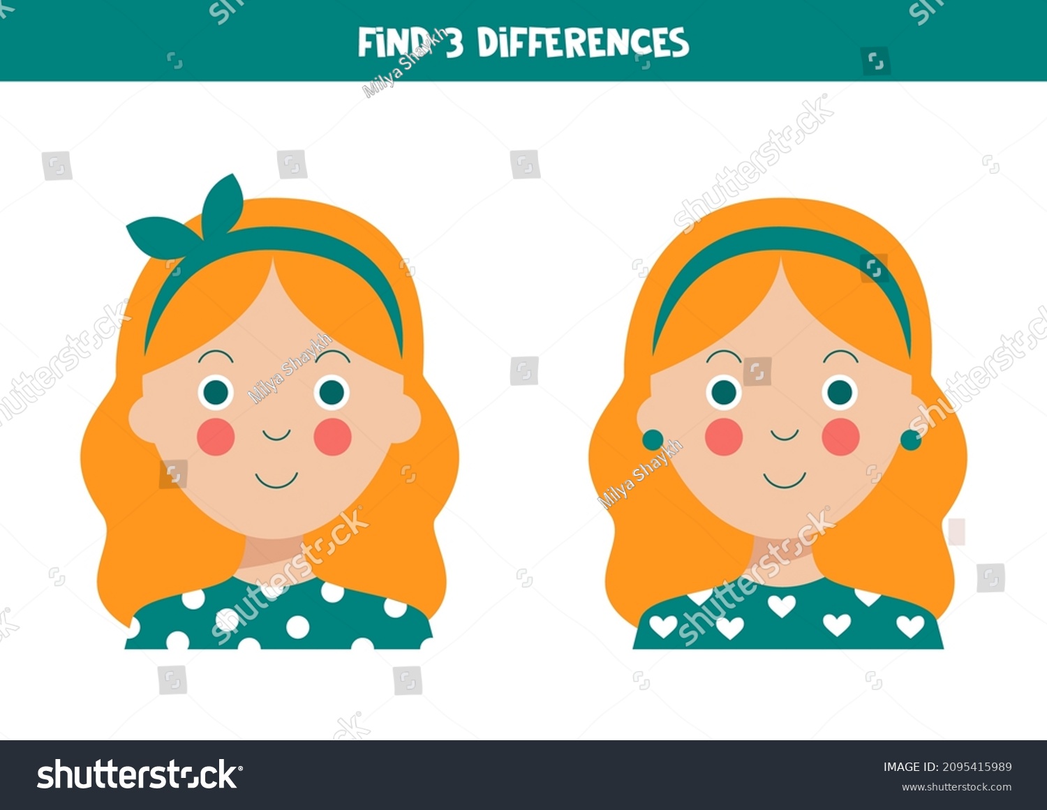 find-three-differences-between-two-pictures-stock-vector-royalty-free