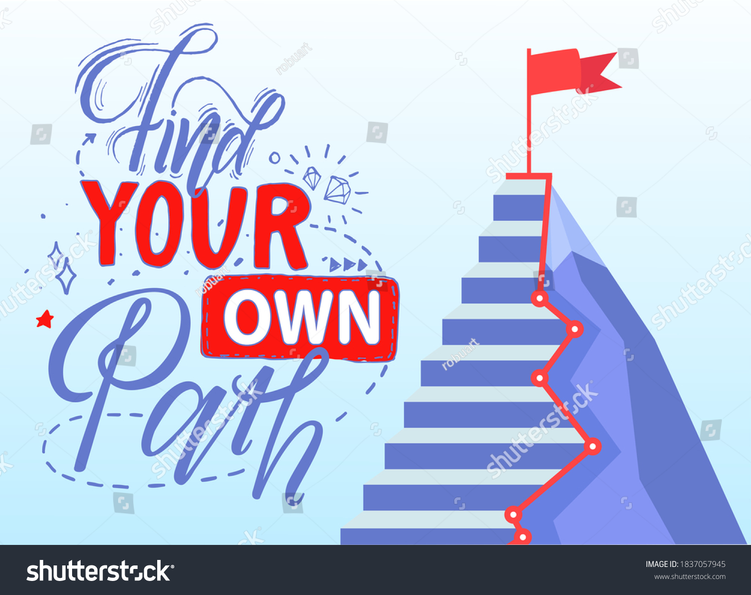 Find Your Own Path Slogan Achieve Stock Vector (Royalty Free) 1837057945