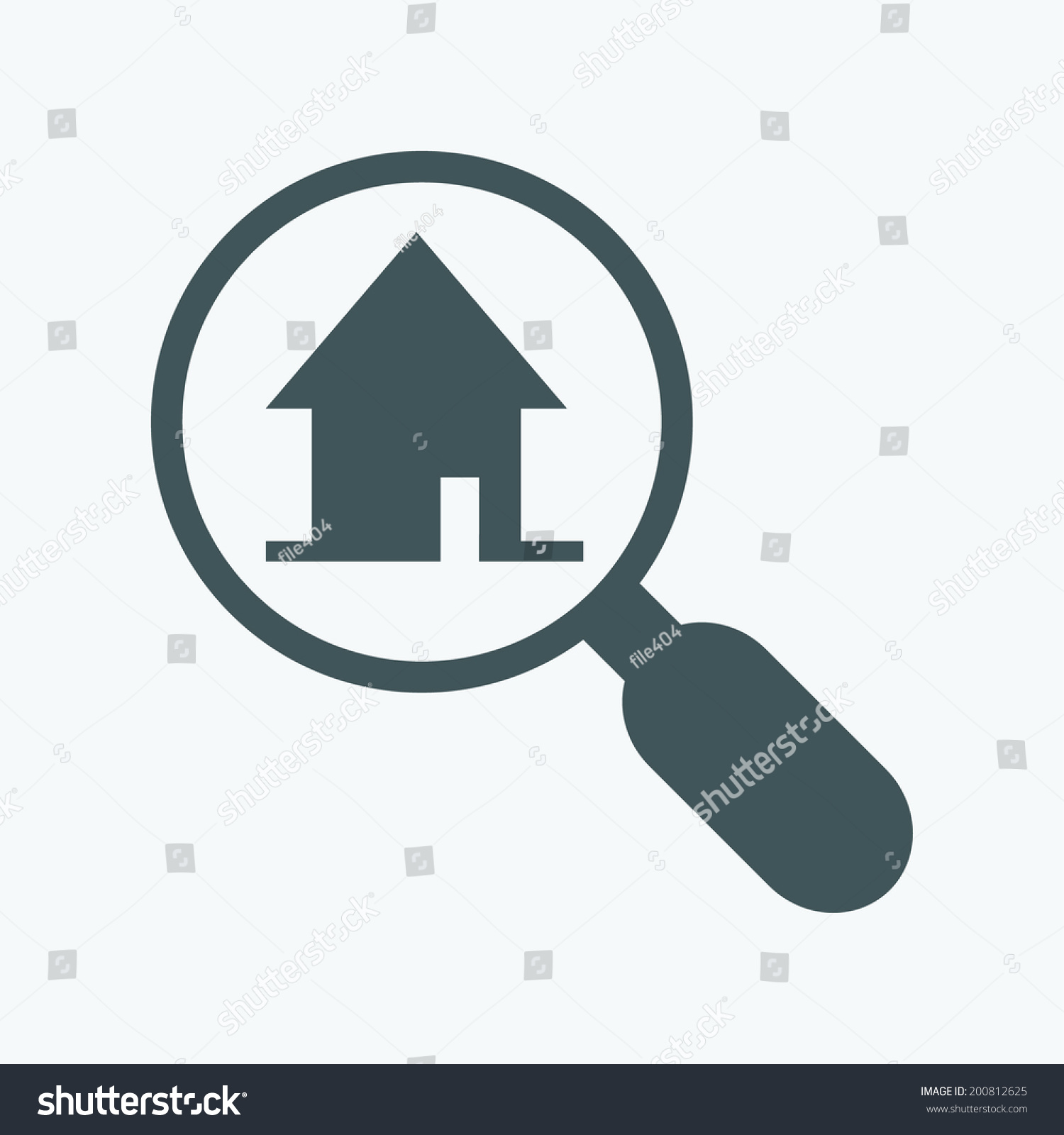 Finding Home Magnifying Glass House Icon Stock Vector Royalty Free 200812625