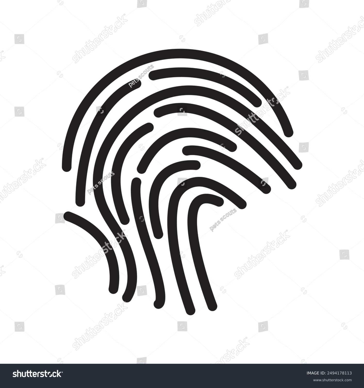 recommend clip art: Finger authentication icon Black line art vector