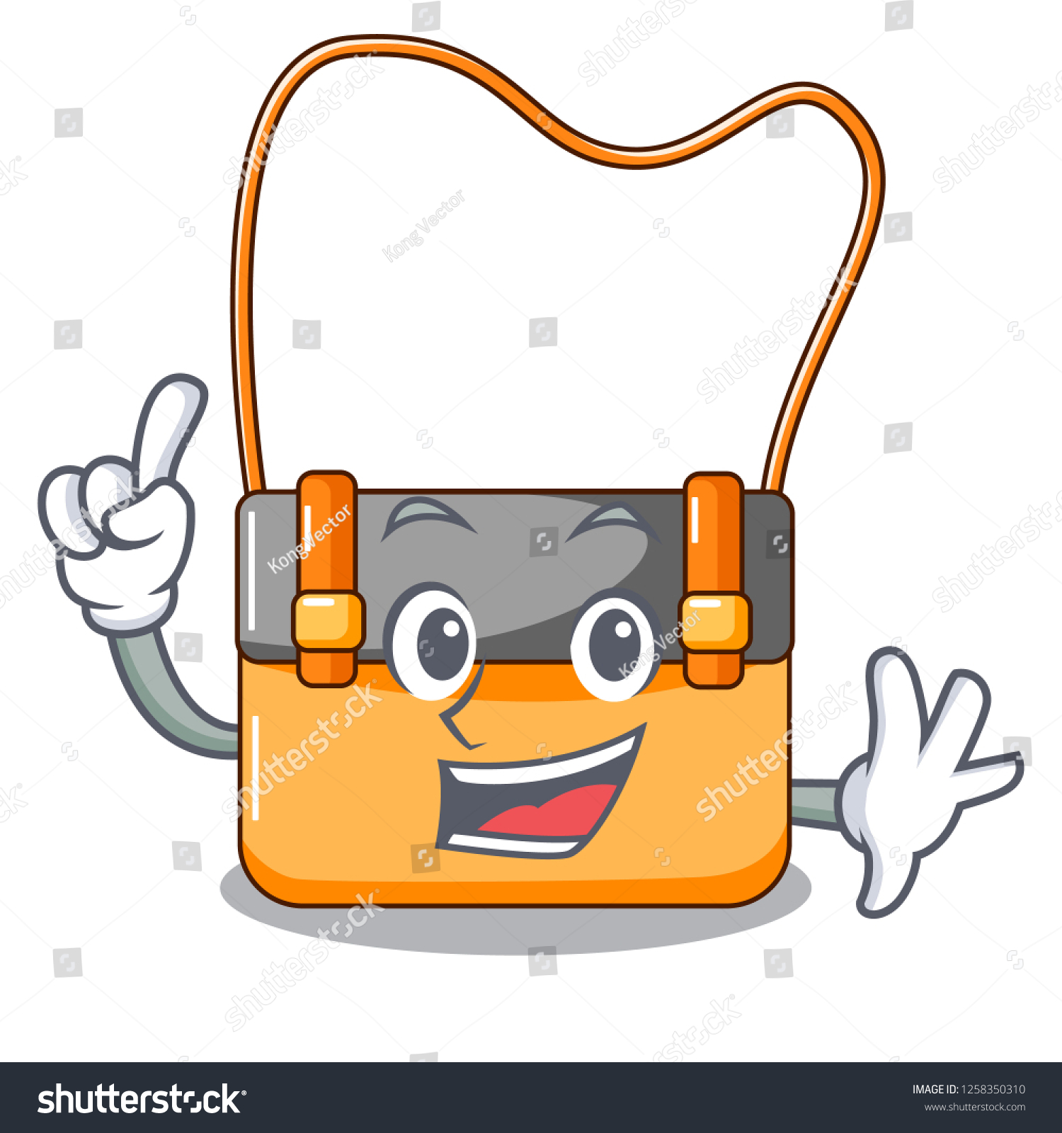 Finger Beautiful Menesengger Bag Fashion Caratoon Stock Vector Royalty Free 1258350310