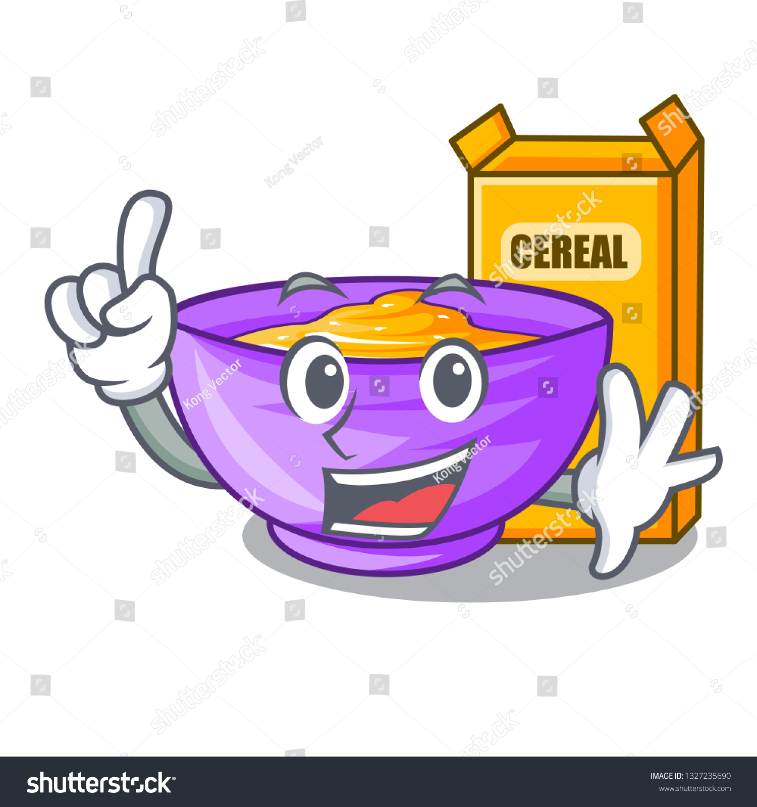 Finger Cereal Box Isolated Cartoons Stock Vector Royalty Free 1327235690