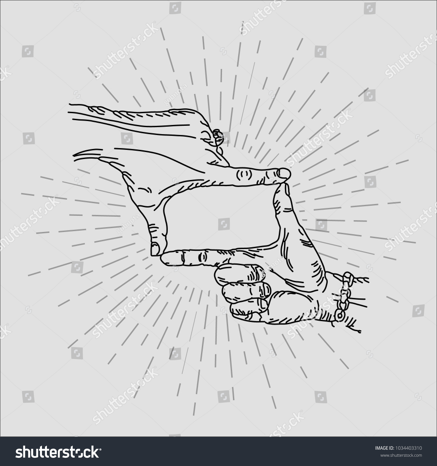 Finger Frame Hand Drawing Illustration Logos เวกเตอร์สต็อก (ปลอดค่า