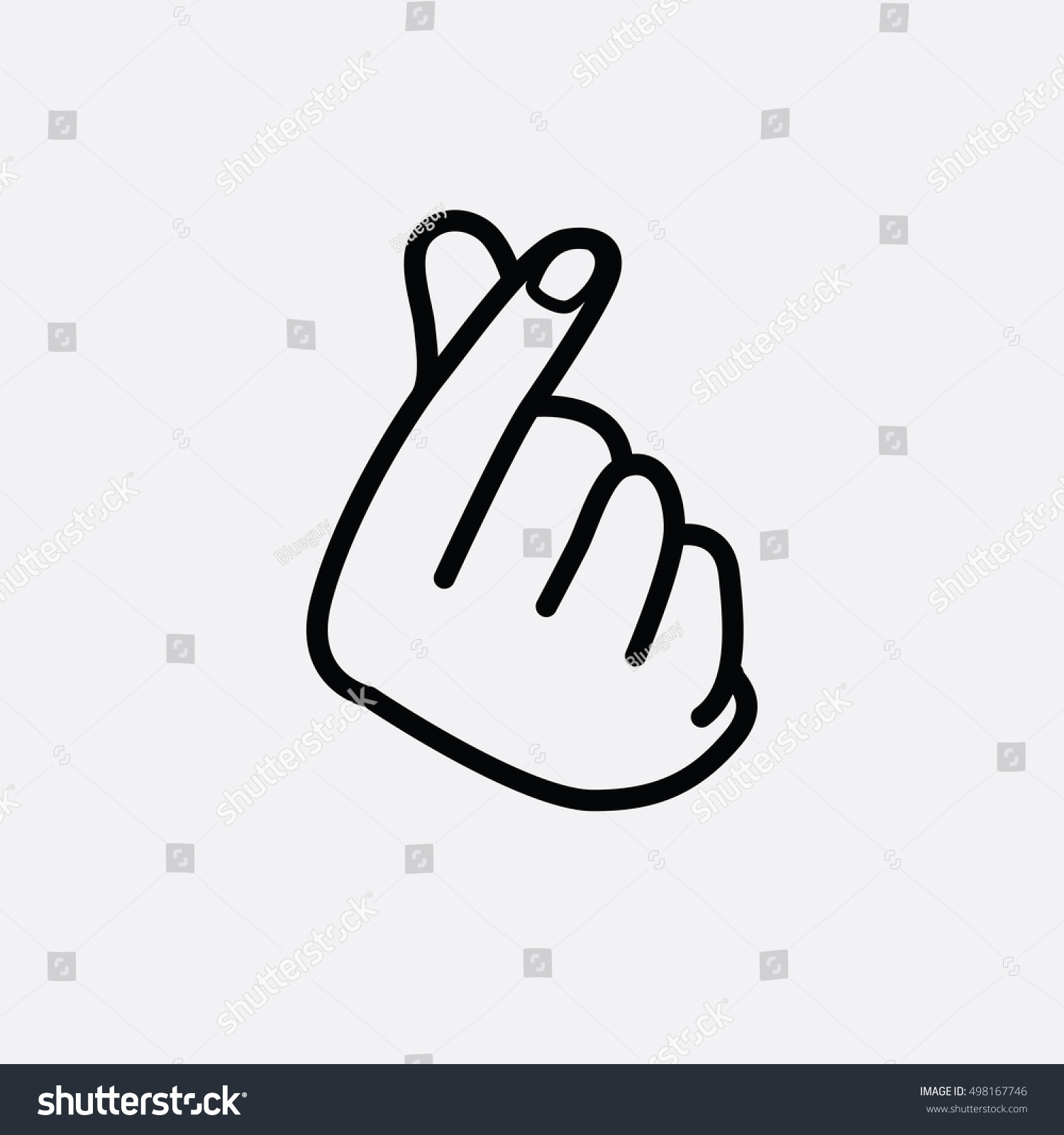 Finger Heart Sign Icon Vector Stock Vector (Royalty Free) 498167746