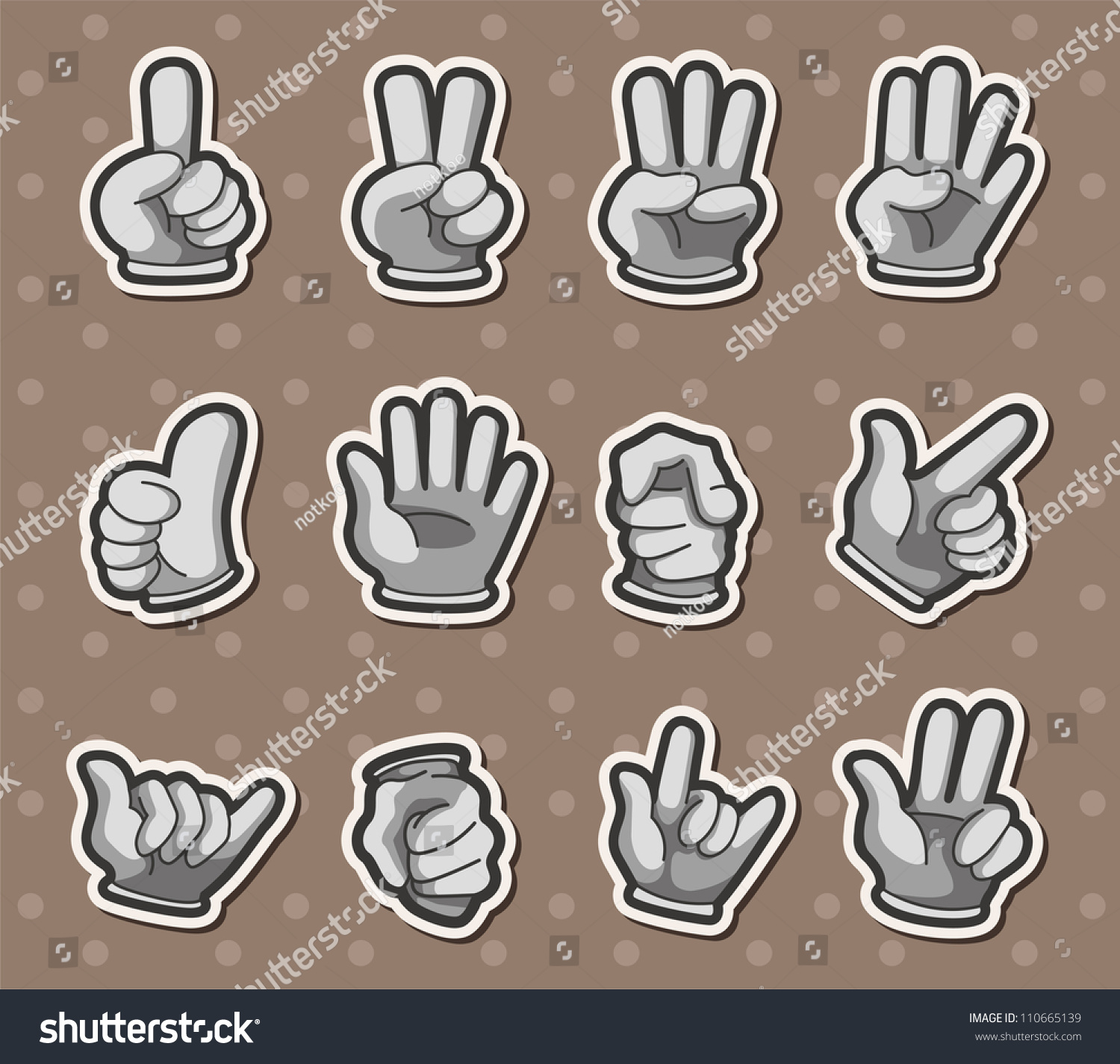 Finger Stickers Stock Vector (Royalty Free) 110665139 Shutterstock