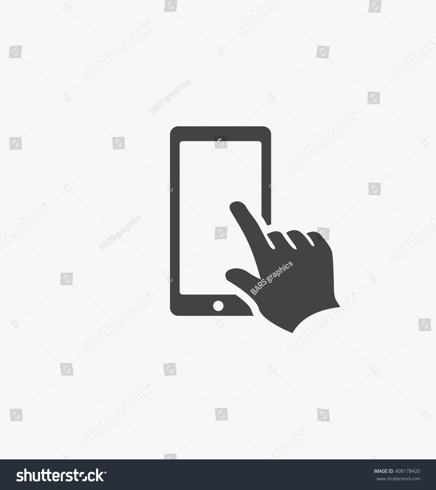 Finger Touching Smartphone Screen Using Smartphone Stock Vector ...