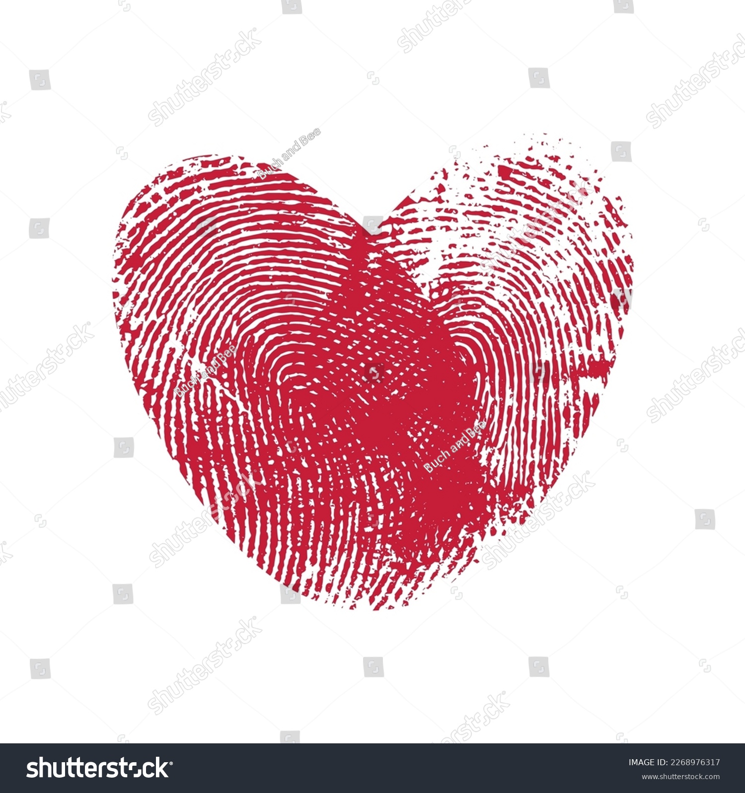 SVG of Fingerprint heart, red prints vector thumb fingers. Vector double thumbprint in shape of heart, wedding invitation or Valentines Day card sign, touch scan svg