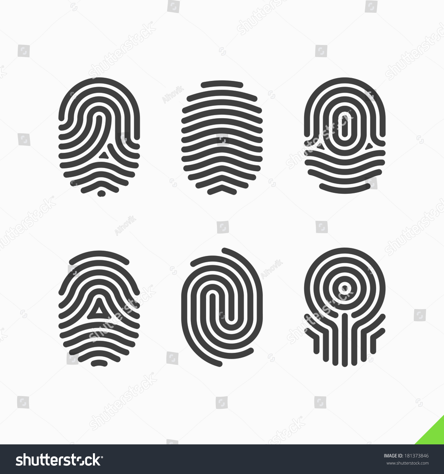 Fingerprint Icons Set Vector Stock Vector (Royalty Free) 181373846