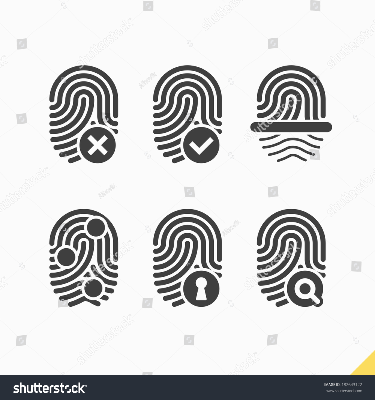Fingerprint Icons Set Vector Stock Vector (Royalty Free) 182643122