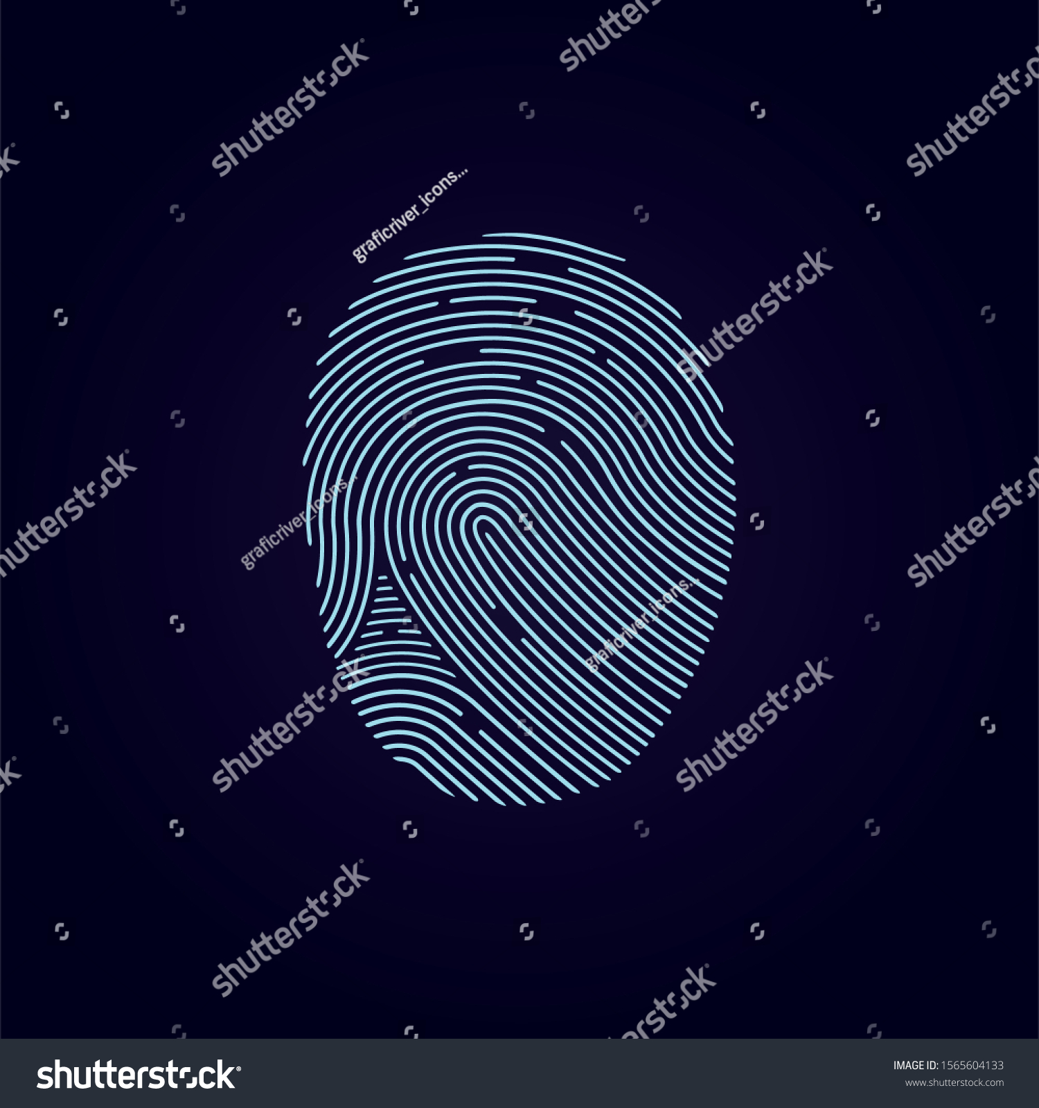 Fingerprint Logo Vector Icon Design Template Stock Vector (Royalty Free