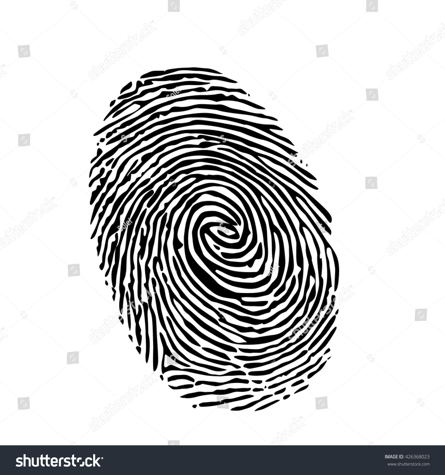 Fingerprint Silhouette On White Background Stock Vector (Royalty Free ...