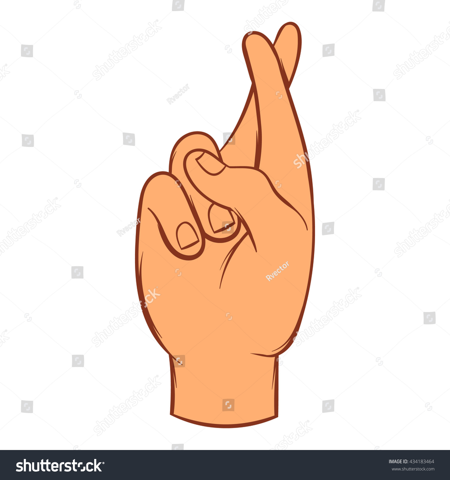 Fingers Crossed Icon In Cartoon Style Stock Vector 434183464 : Shutterstock