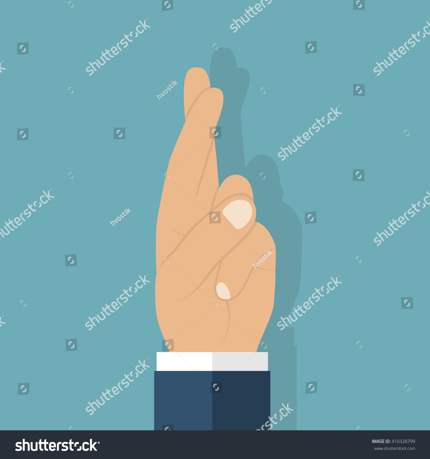 Fingers Crossed Vector Icon Flat Design Stock Vector (Royalty Free ...