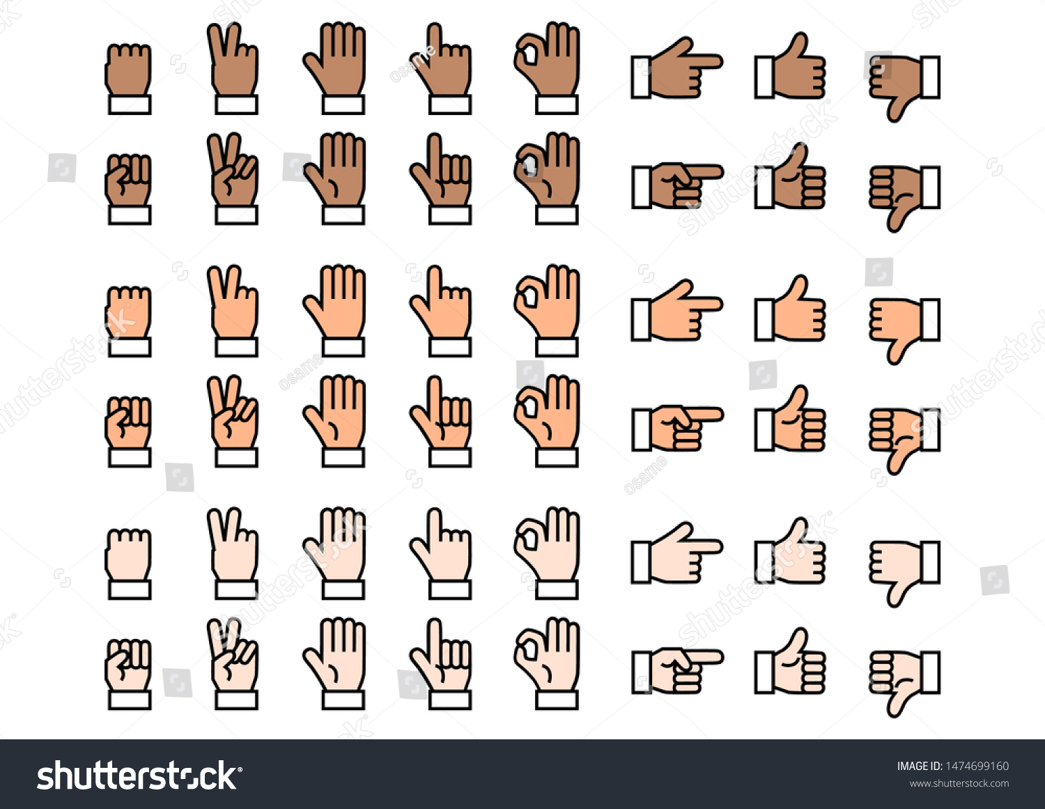 Fingers Icons Set Vector Illustration Stock Vector (Royalty Free ...