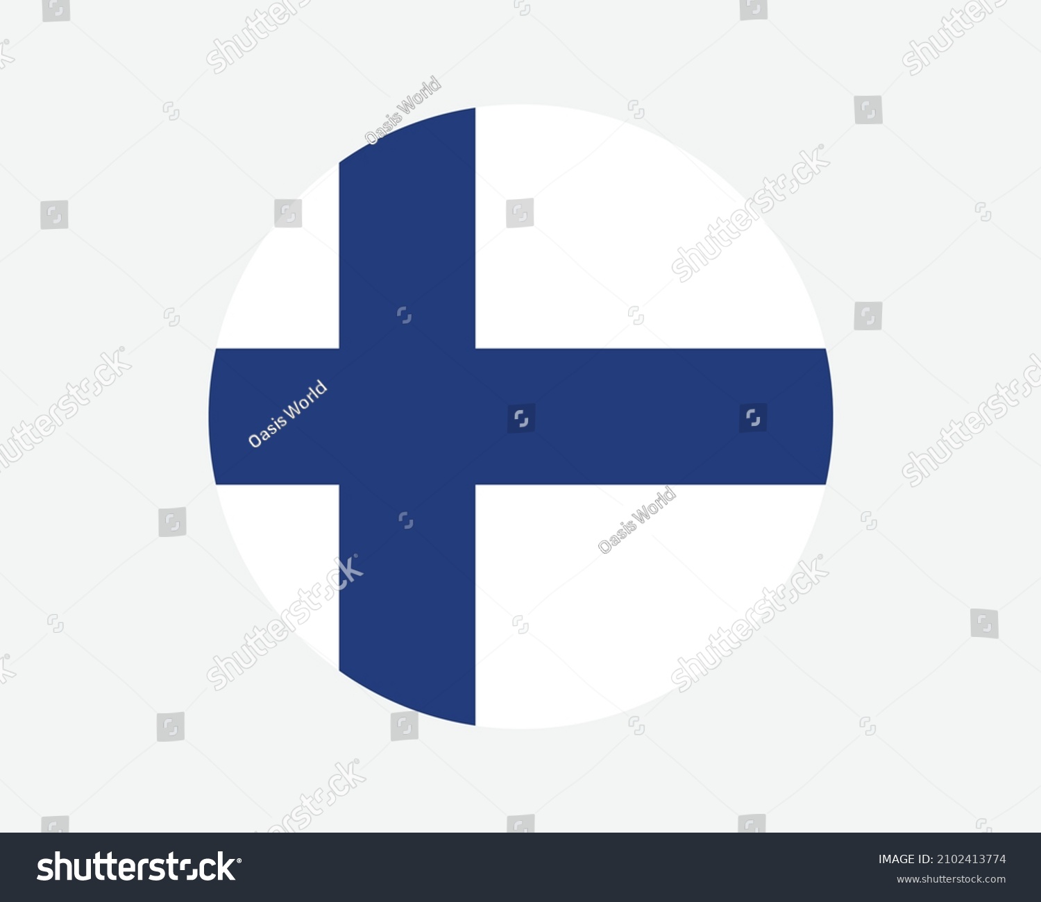 SVG of Finland Round Country Flag. Circular Finnish National Flag. Republic of Finland Circle Shape Button Banner. EPS Vector Illustration. svg