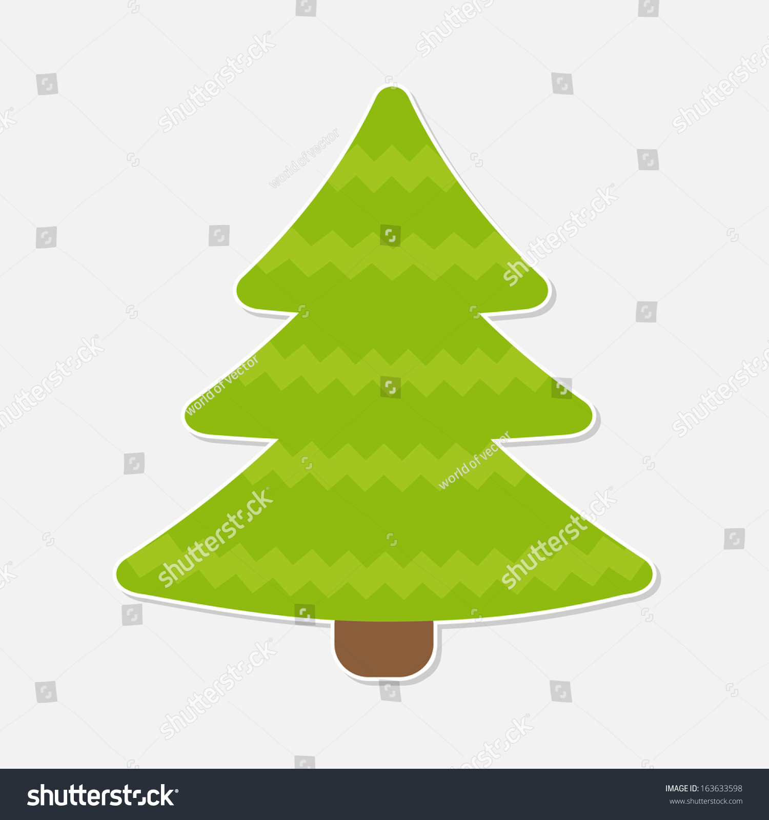 Fir Tree. Christmas Tree. Isolated. Vector Illustration. - 163633598