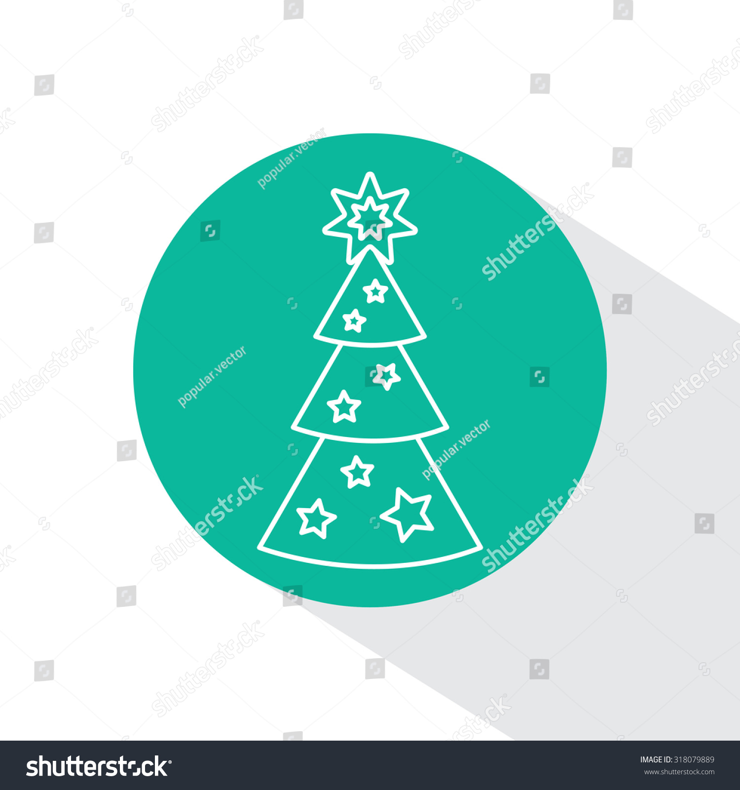 stock vector fir tree vector line icon