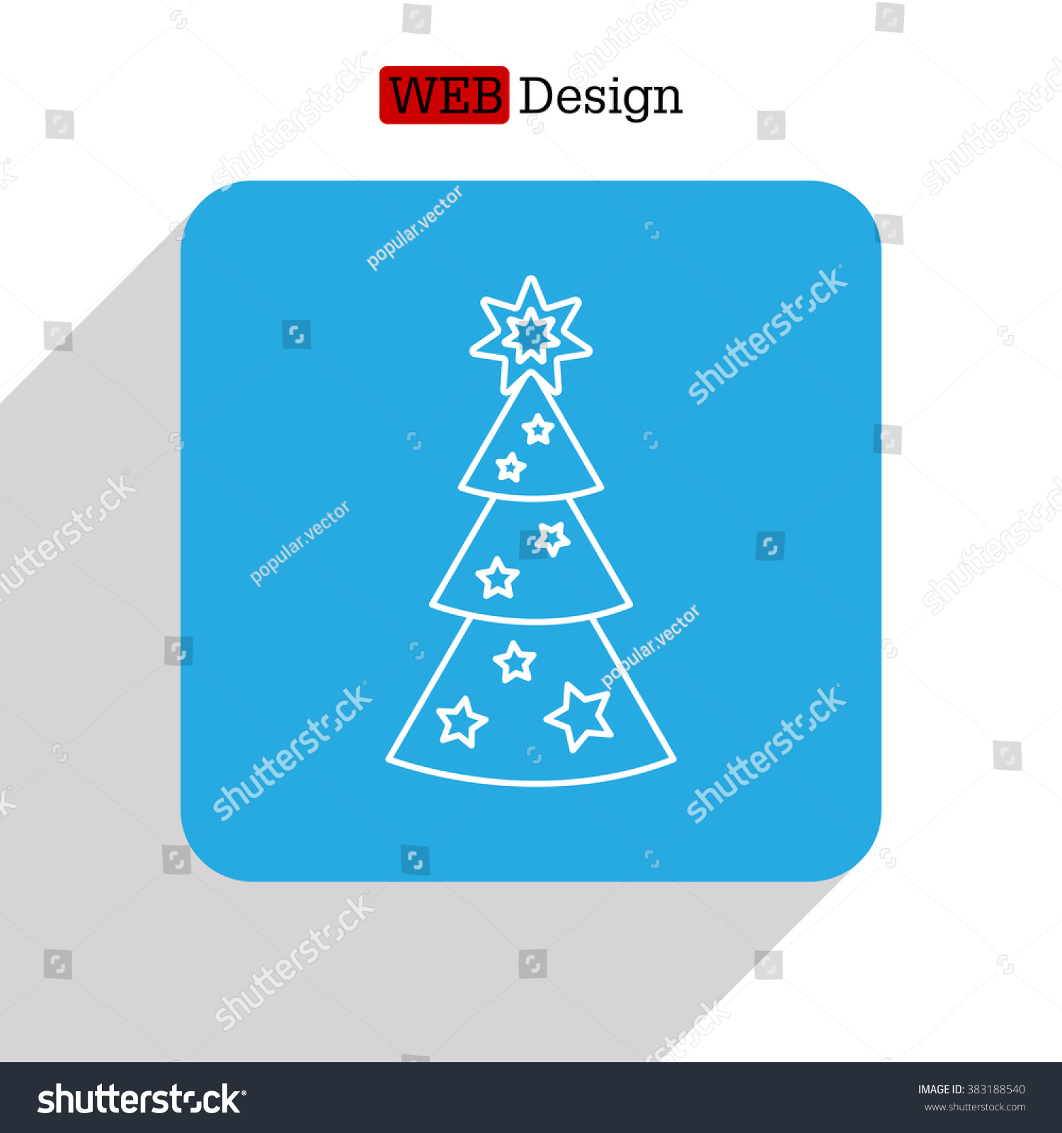 stock vector fir tree vector line icon