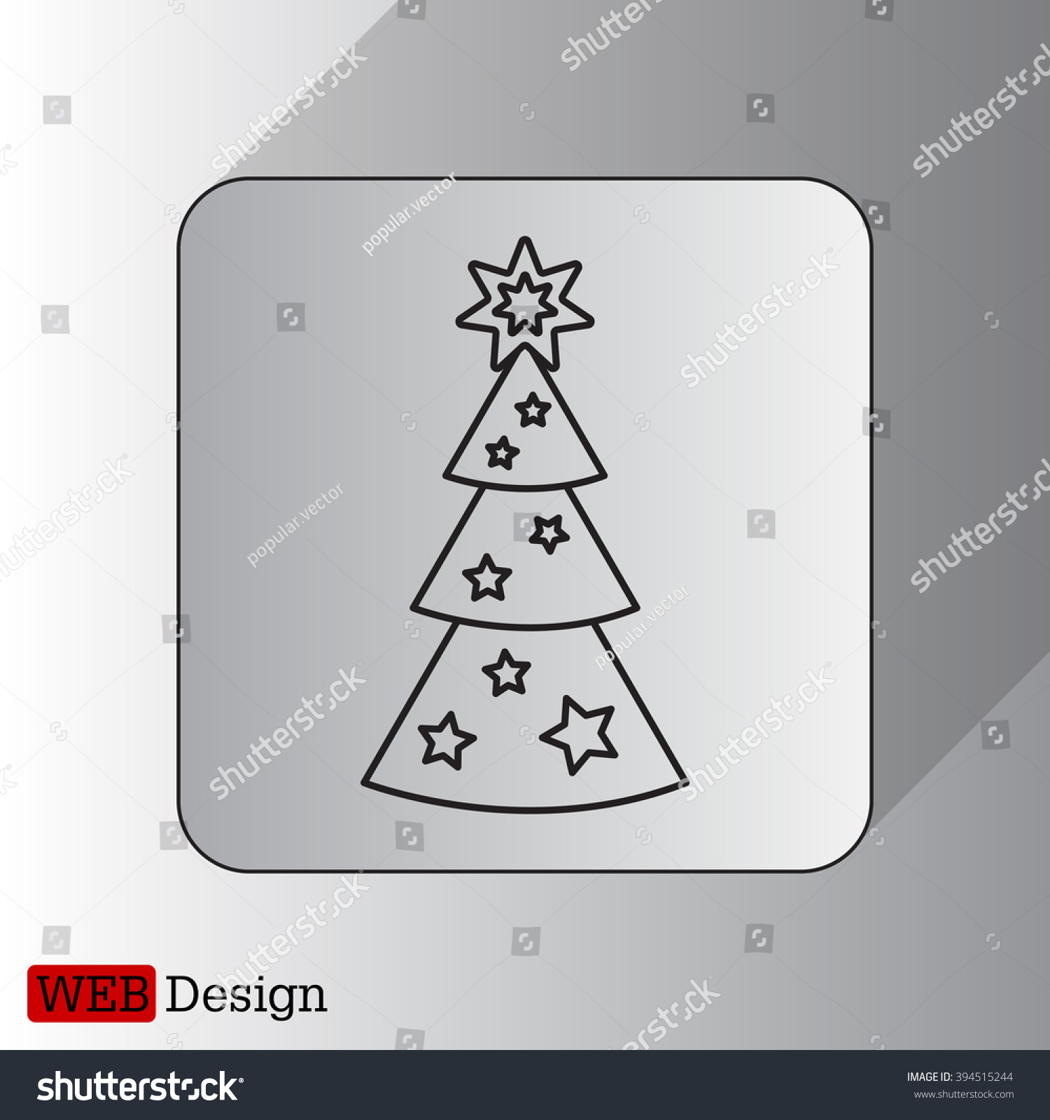 stock vector fir tree vector line icon