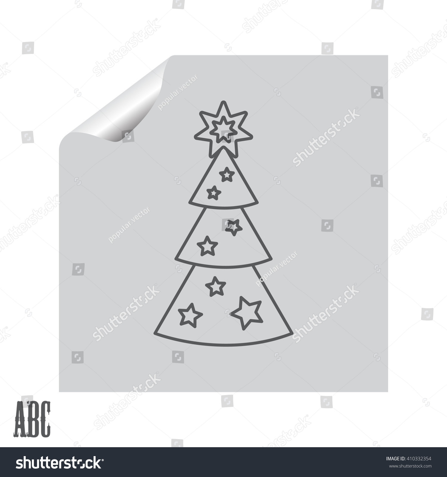 stock vector fir tree vector line icon