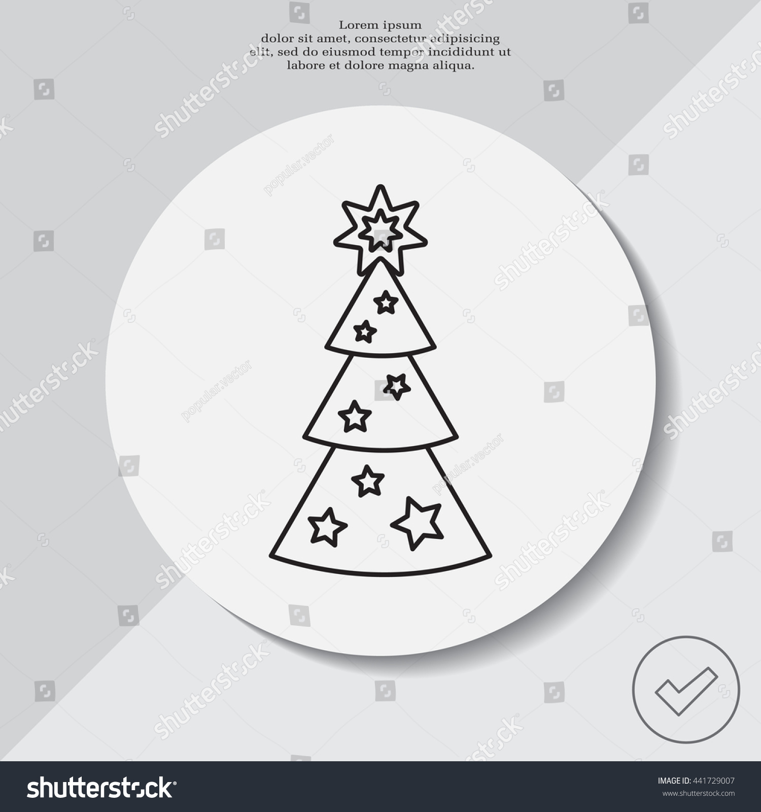 stock vector fir tree vector line icon