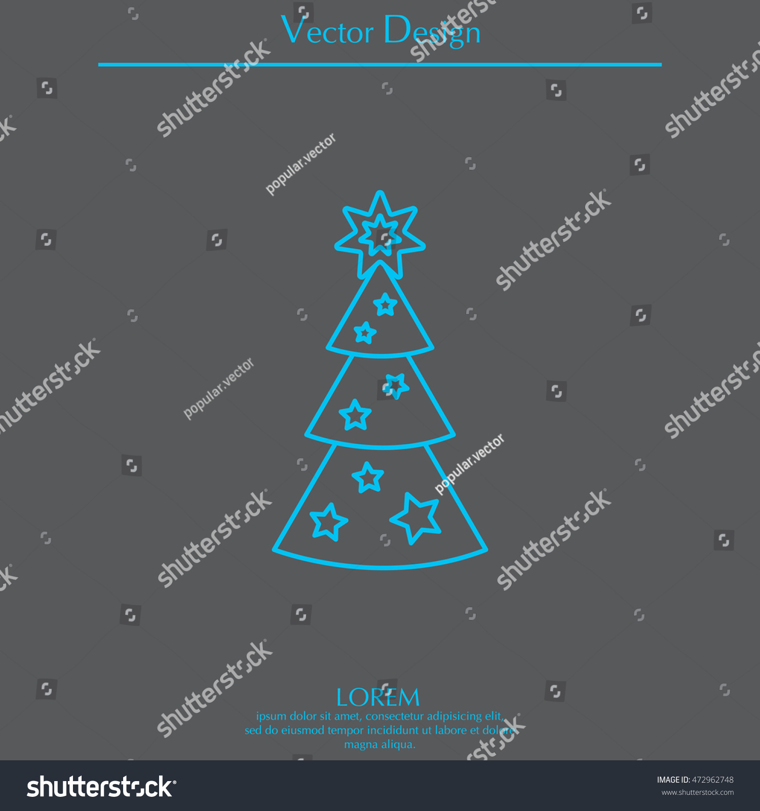 stock vector fir tree vector line icon