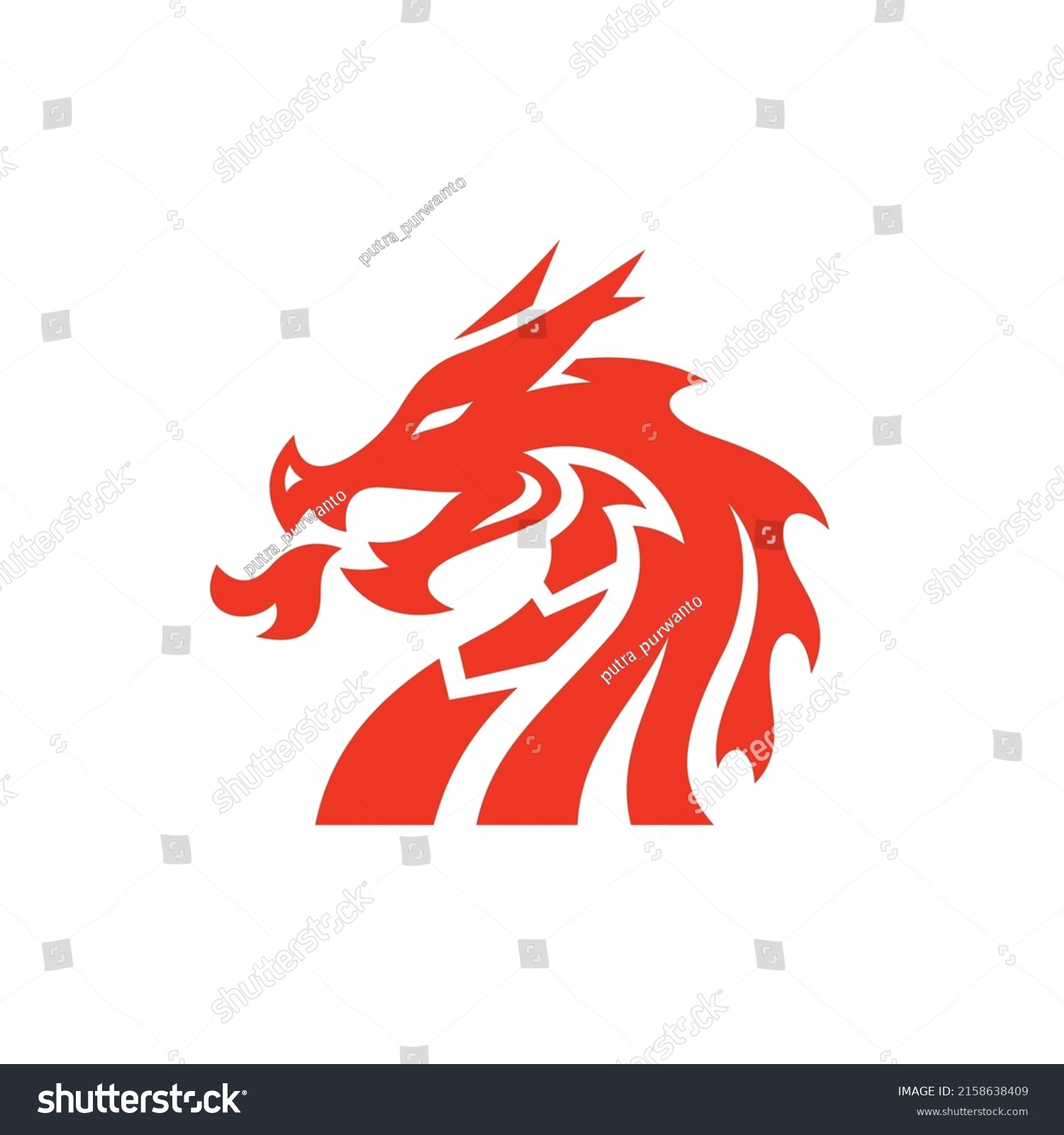 Fire Breathing Dragon Serpent Head Logo Stock Vector (Royalty Free ...