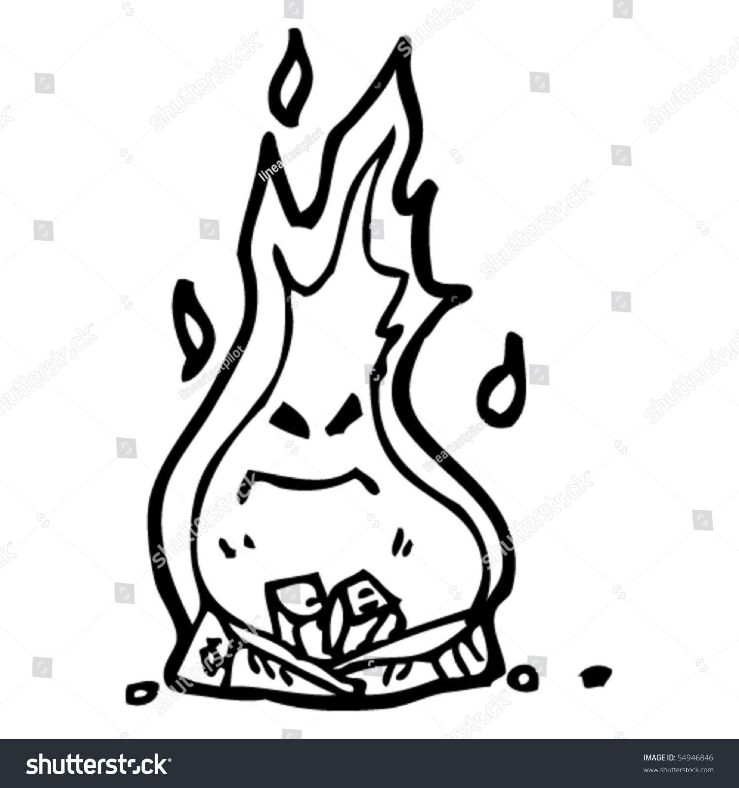 Fire Cartoon Stock Vector Illustration 54946846 : Shutterstock