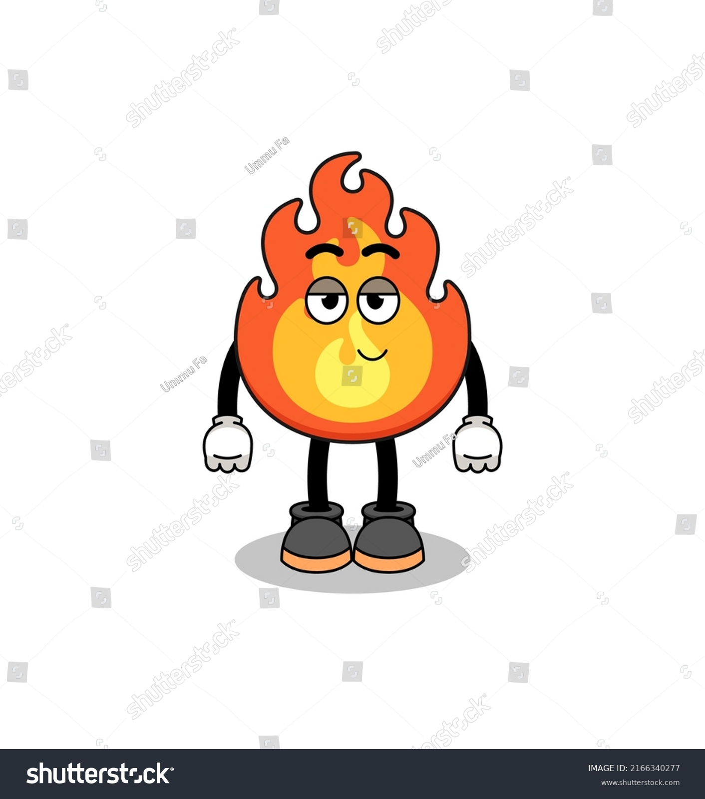 Fire Cartoon Couple Shy Pose Character Stock Vector (Royalty Free ...