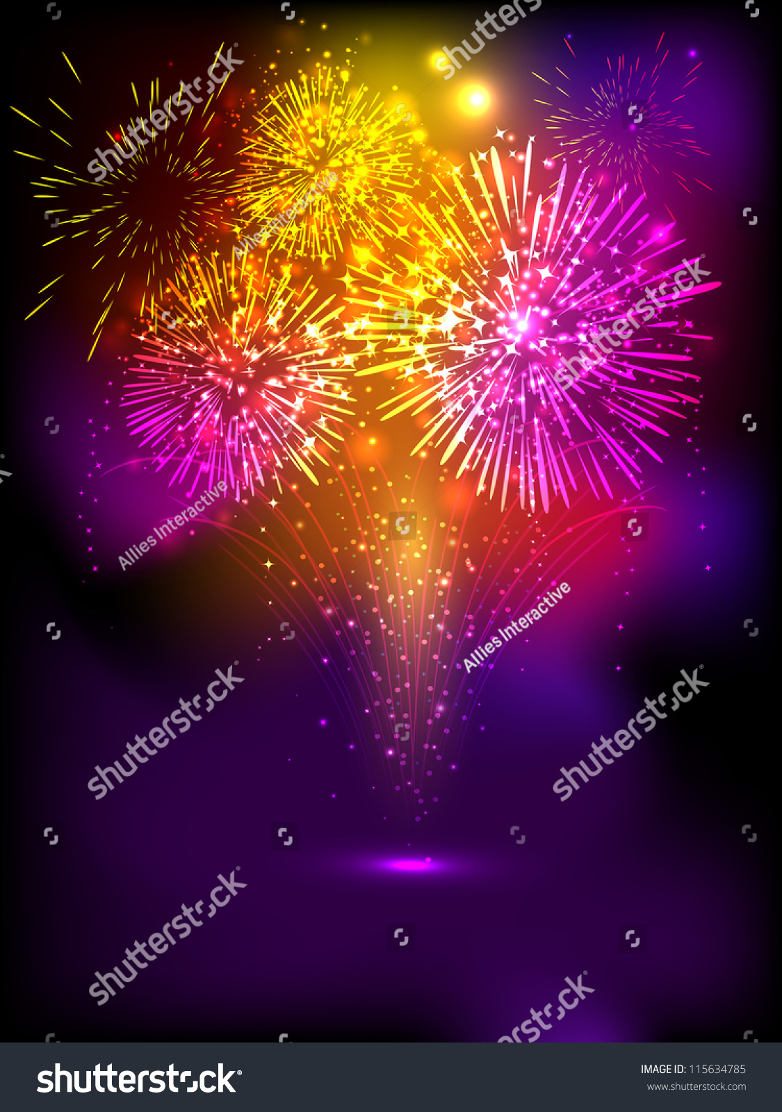 Fire Crackers Background Diwali Festival Celebration Stock Vector
