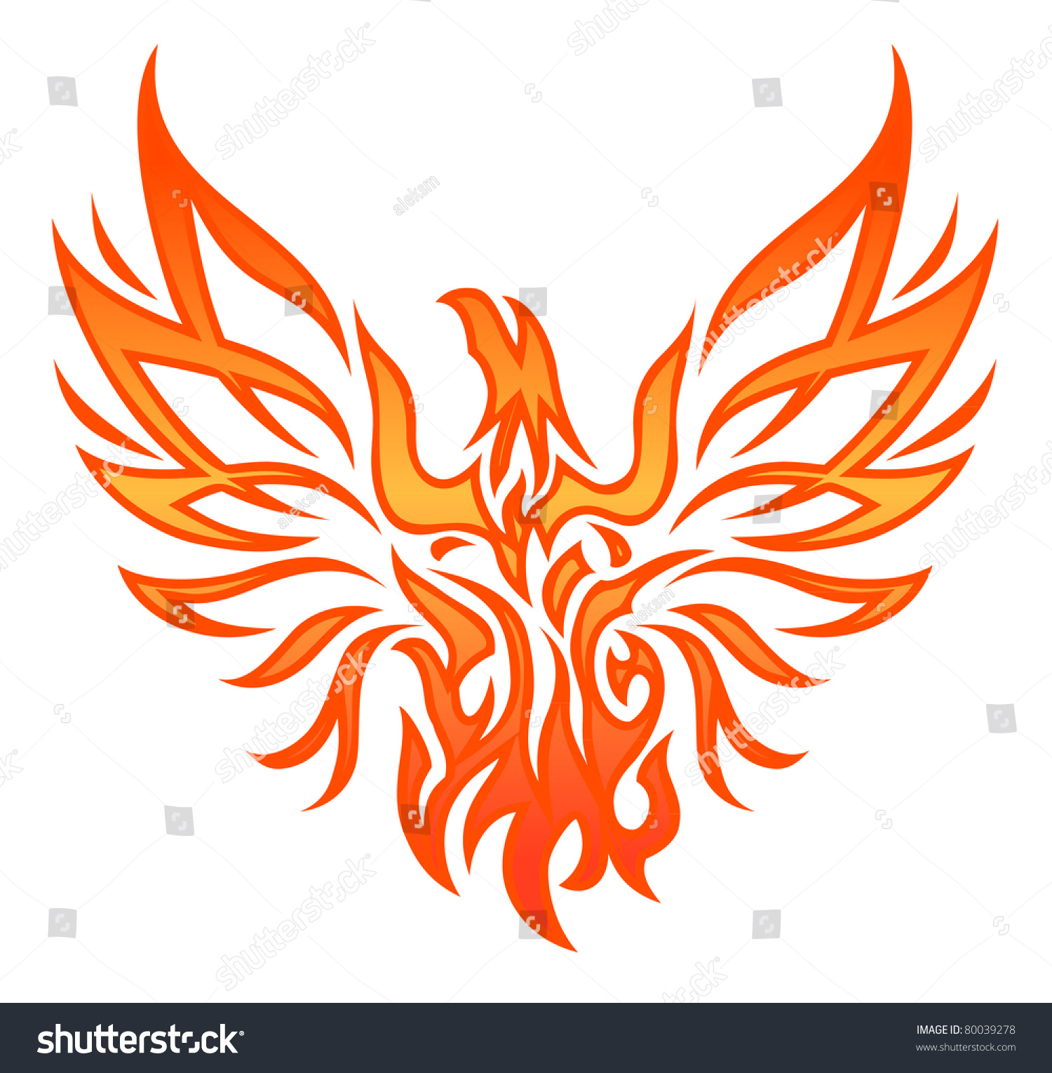 Fire Eagle Tattoo Stock Vector Illustration 80039278 : Shutterstock