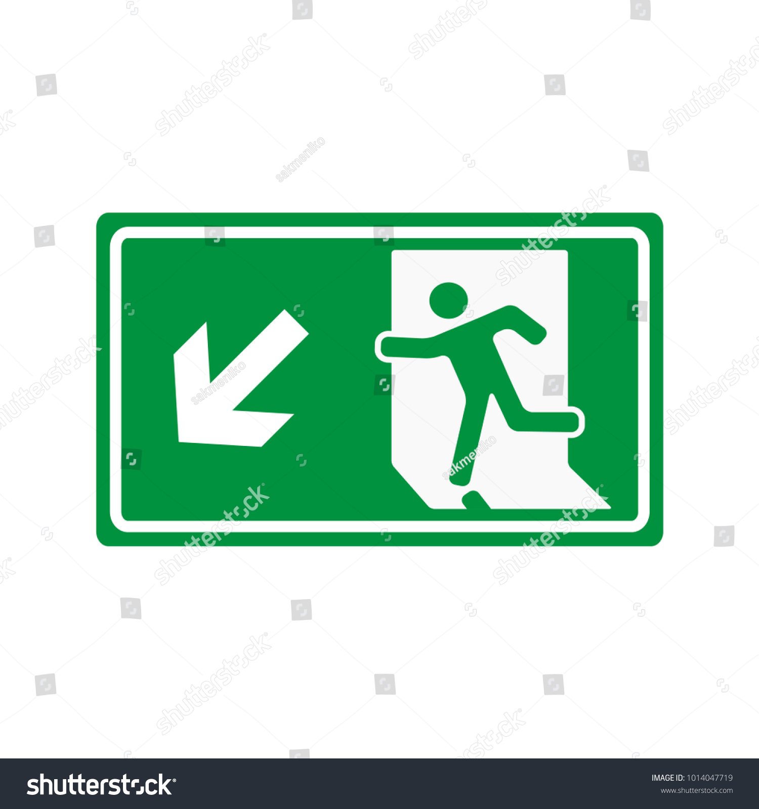 Fire Emergency Exit Sign Icon Vector Stock Vector Royalty Free 1014047719 6266