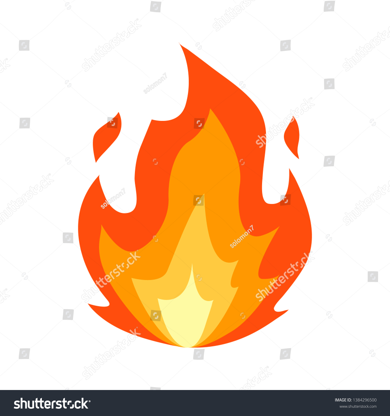 SVG of Fire emoji flames icon isolated on white background. Vector illustration svg