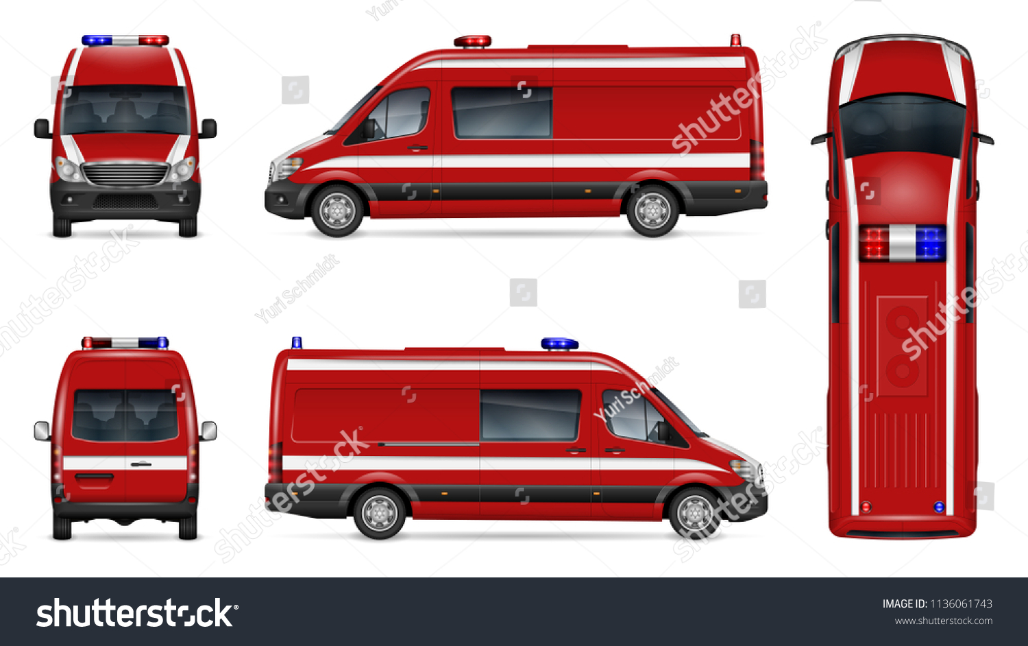 Download Fire Engine Vector Mockup On White Stock Vector Royalty Free 1136061743