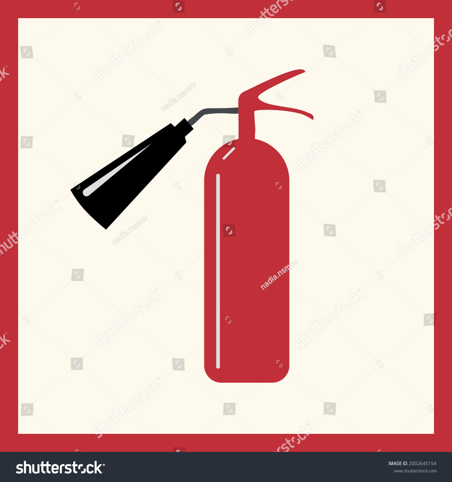 Fire Extinguisher Sign Red Red Frame Stock Vector (Royalty Free ...