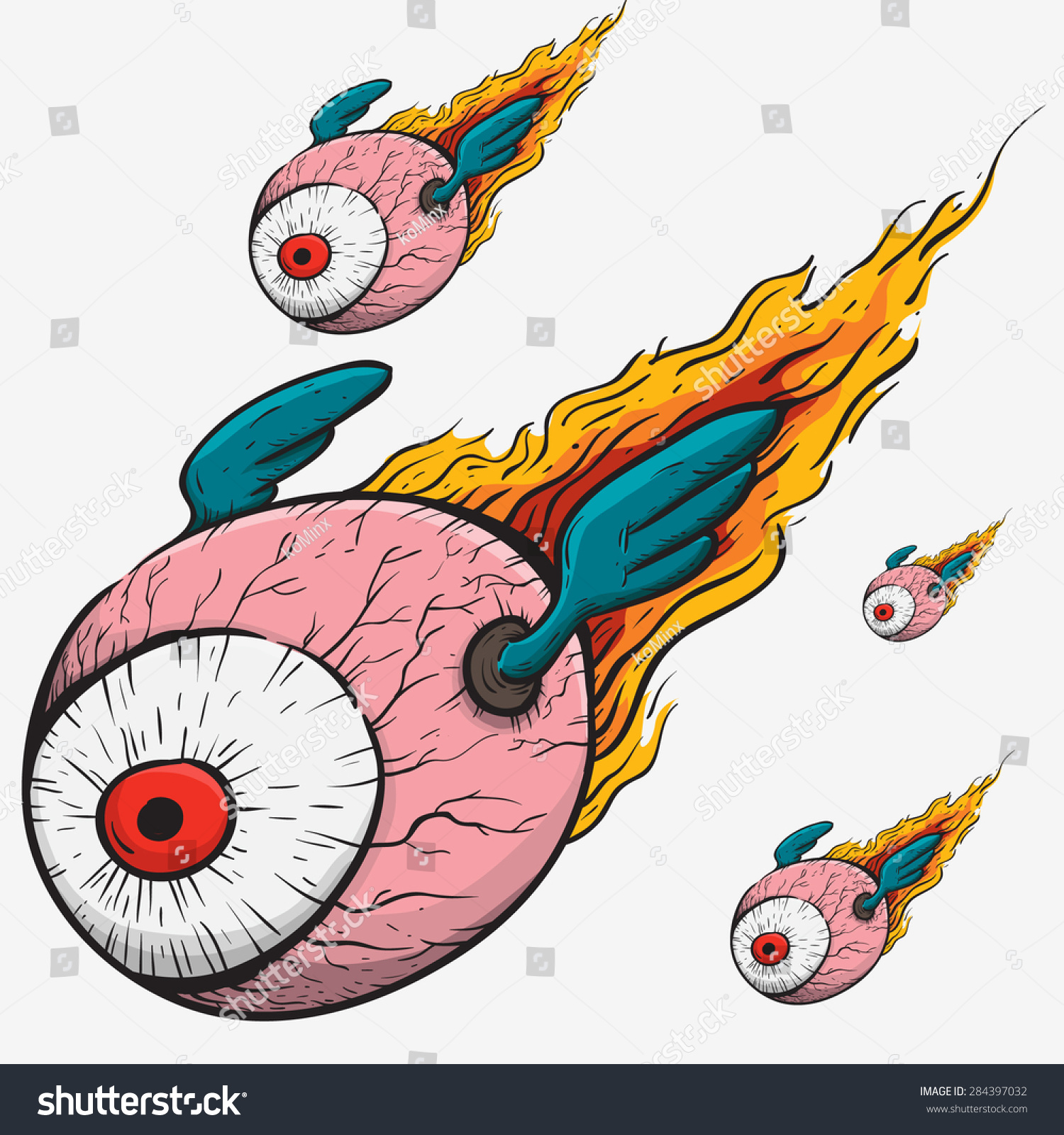 Fire Eyes Stock Vector (Royalty Free) 284397032 | Shutterstock