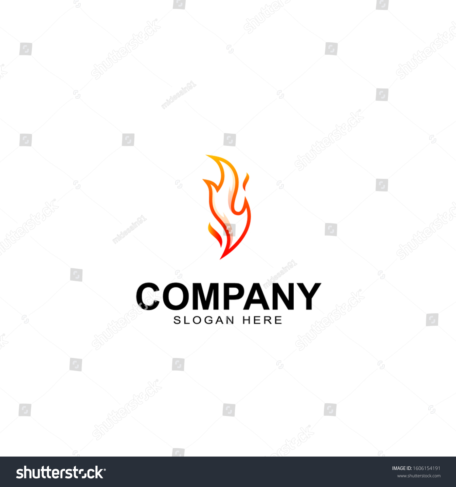 Fire Flame Logo Design Template Stock Vector (royalty Free) 1606154191 