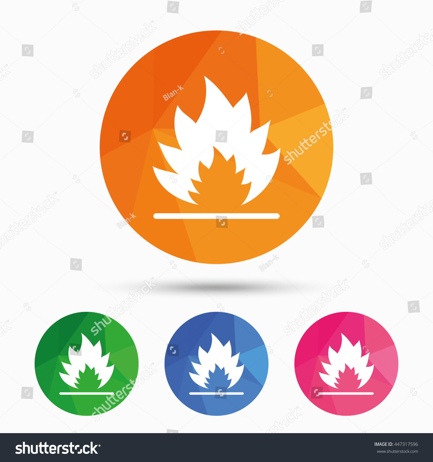 Fire Flame Sign Icon Heat Symbol Stock Vector Royalty Free 447317596